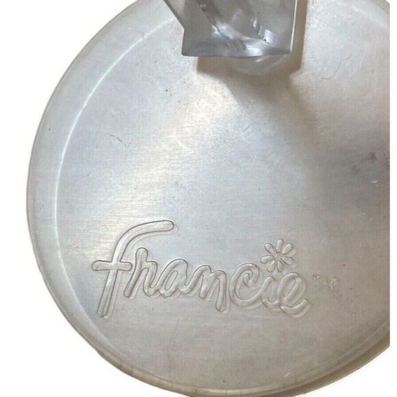 2 Barbie 1 Francie Logo TM Plastic 3 Piece Doll Stands Clear Base Replacement - Picture 2 of 5